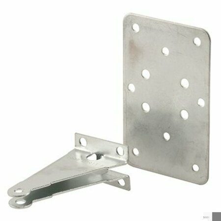 PRIME-LINE Jamb Bracket with Plate, 2-1/2 in. x 4-1/16 in., Steel Construction, Mill Finish K 5072